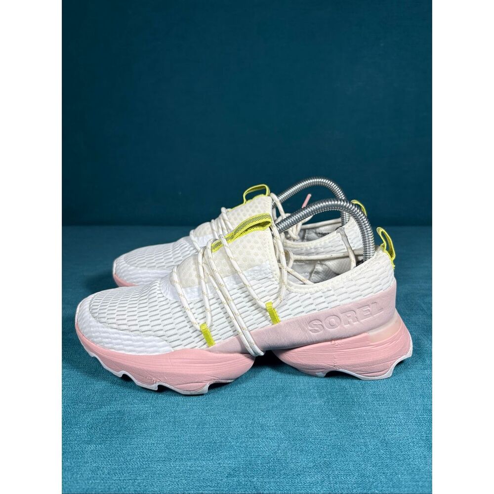 Sorel Kinetic Impact Lace White Pink Neon Yellow Sneakers Women’s 8.5